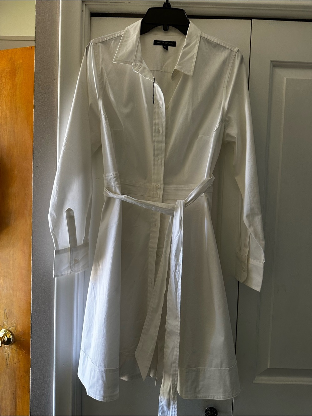 New Banana Republic White Collared Button Shirt Dress